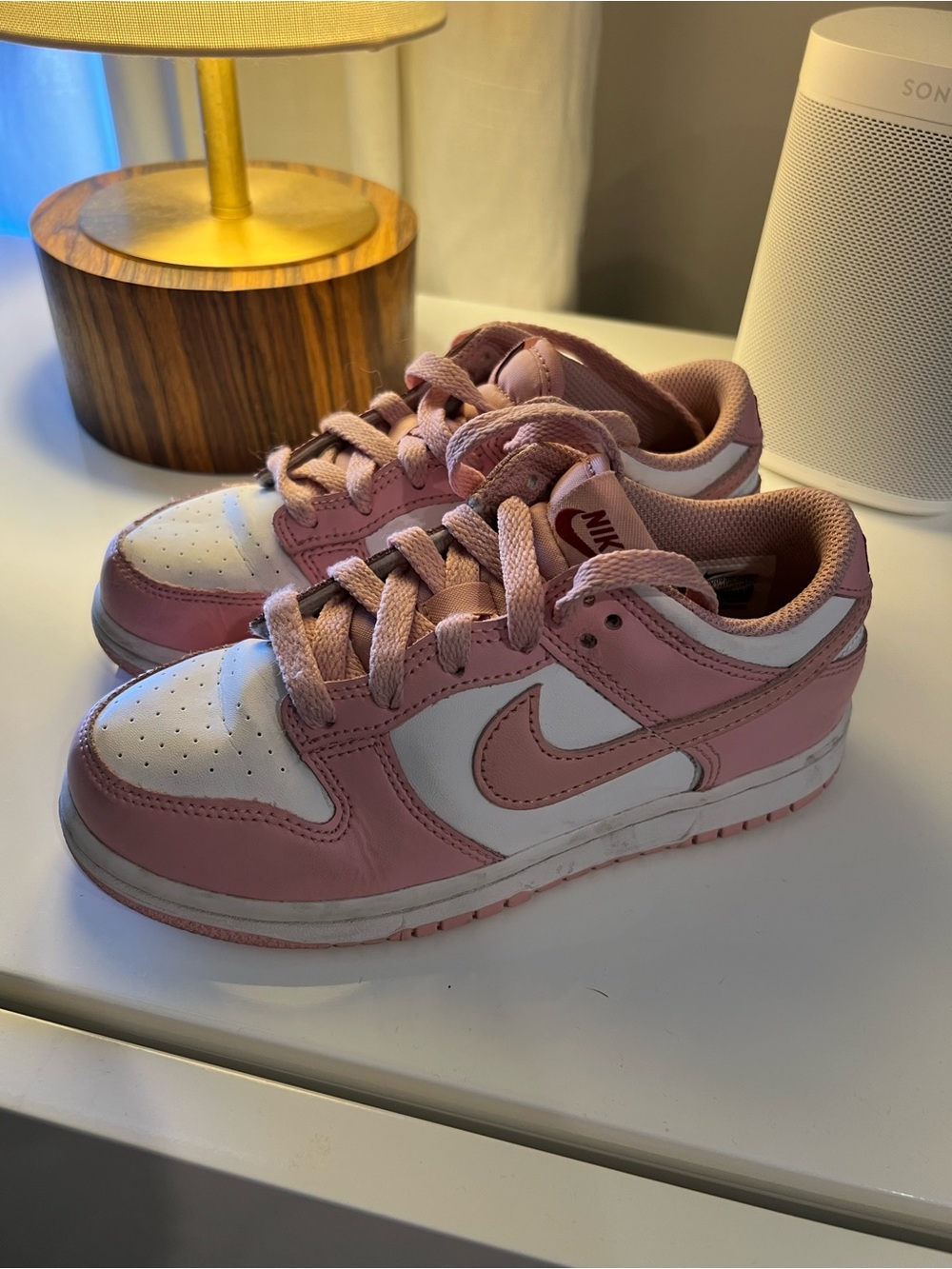 Nike Kids' Pink and White Low-Top Sneakers